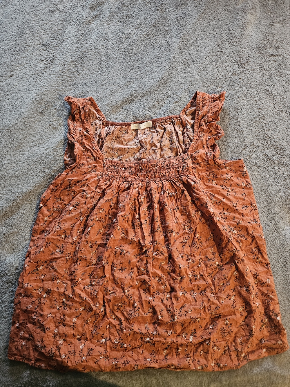 Ces Femme Rust Floral Smocked Camisole
